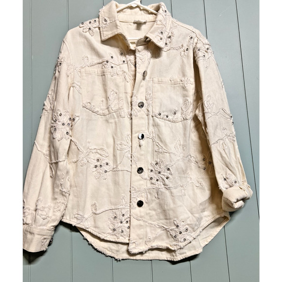 Monaliza Women’s Gold Blouse Top Size M Short Sleeve Casual Lightweight - Picture 2 of 6